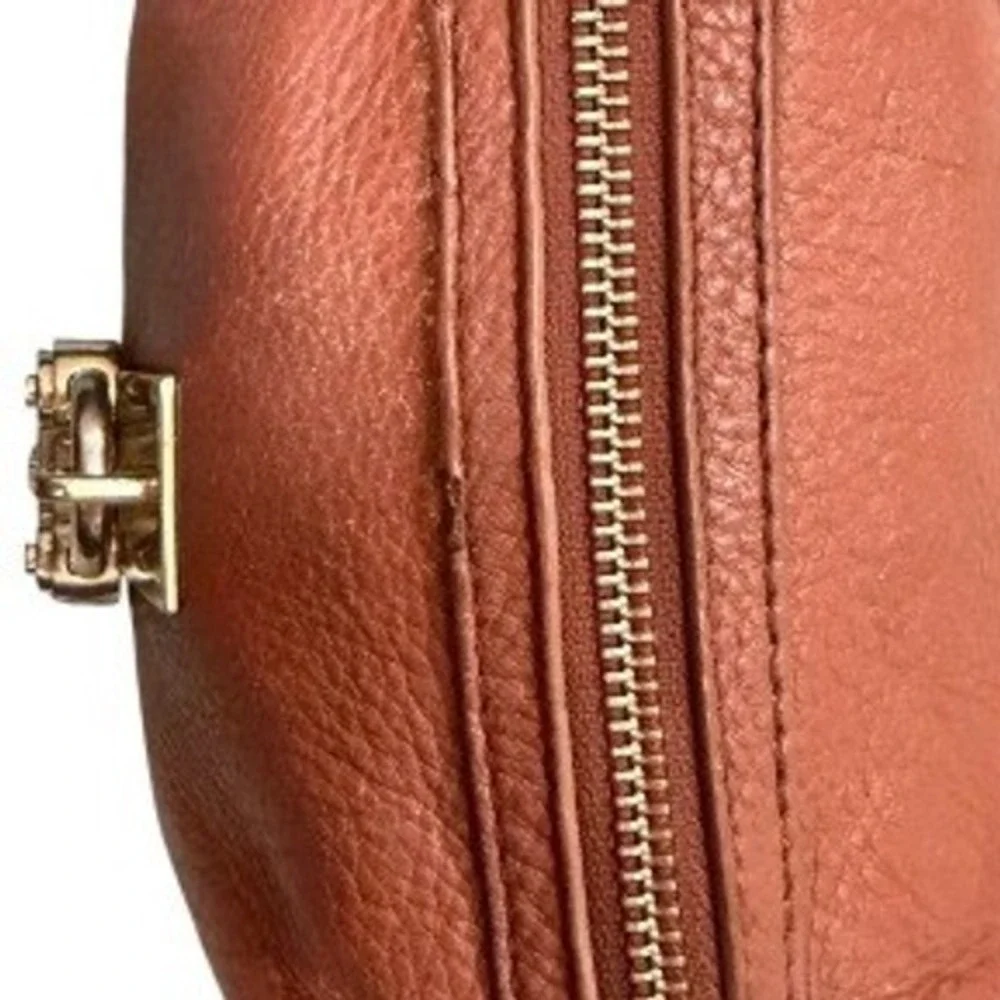 Juicy Couture Brown Leather Crossbody Bag Heart Padlock Leopard Print Lining - Picture 6 of 15